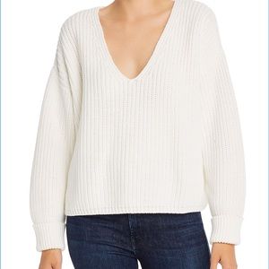 French connection white V-neck sweater